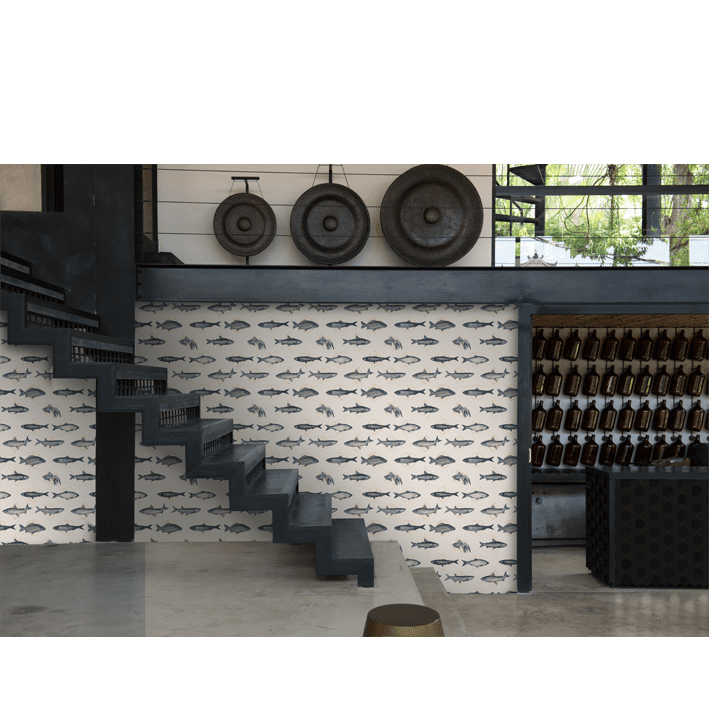 Fishes In Geometrics Pale & Orange