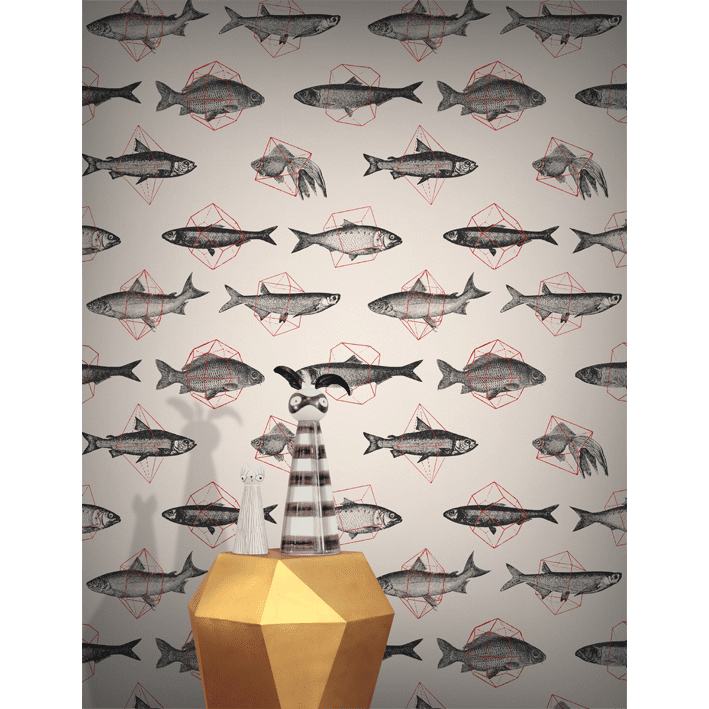 Fishes In Geometrics Sand & Red