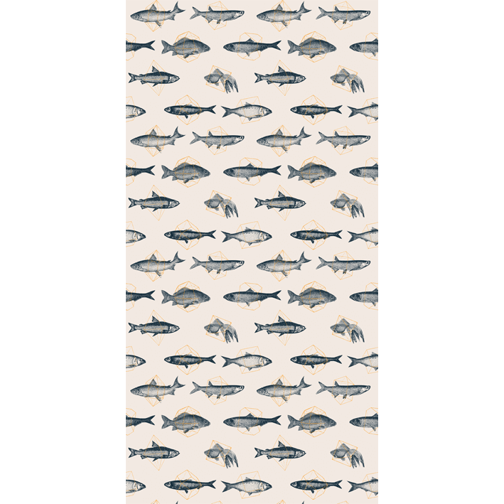 Fishes In Geometrics Pale & Orange